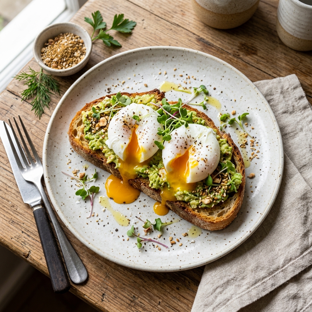 Avocado-Toast mit Pochiertem Bio-Ei